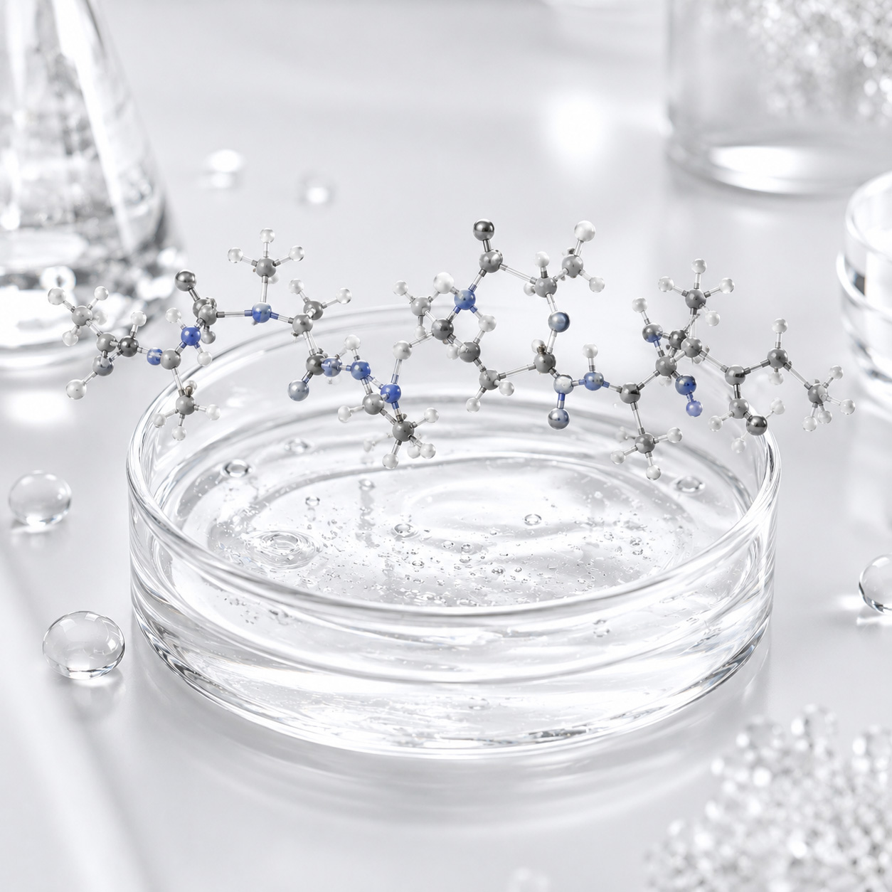 Acetyl Hexapeptide-8 (Argireline) molecular illustration