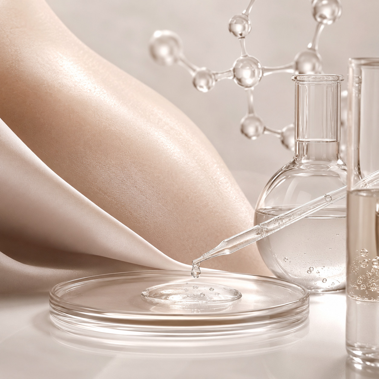 Caprooyl Tetrapeptide-3 (CT-3) molecular illustration